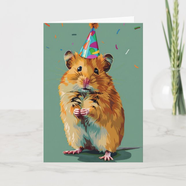 Carte de voeux d'anniversaire de Hamster (Devant)