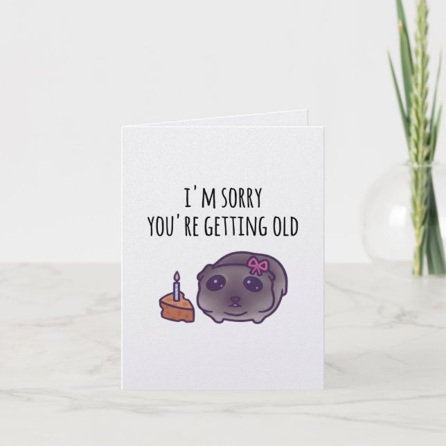 Carte de vœux d'anniversaire de hamster triste | D (Devant)