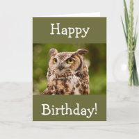 Carte de voeux d'anniversaire de hibou tacheté Bro