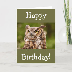 Carte de voeux d'anniversaire de hibou tacheté Bro
