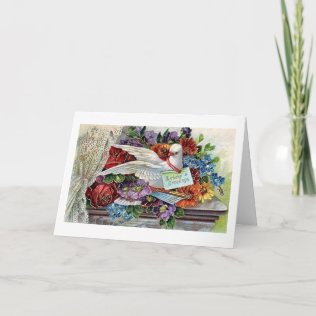 Carte de voeux d'anniversaire de la colombe victor (Devant)