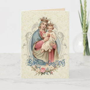 Carte de vœux d'anniversaire de la Vierge Marie Jé