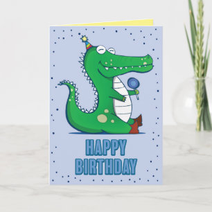 Carte de voeux d'anniversaire de l'Alligator