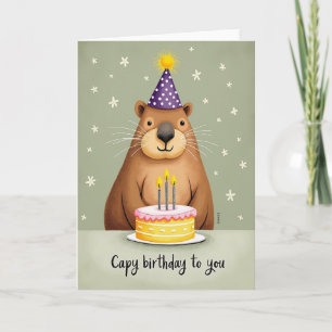 Carte de Vœux d'Anniversaire de l'Hippopotame Mign