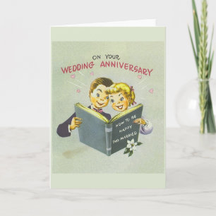 Carte de vœux d'anniversaire de mariage vintage