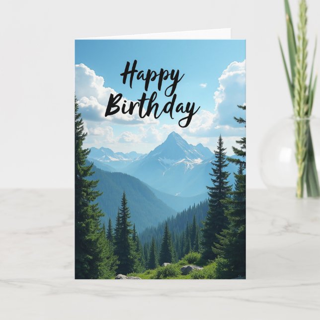 Carte de vœux d'anniversaire de montagne (Devant)