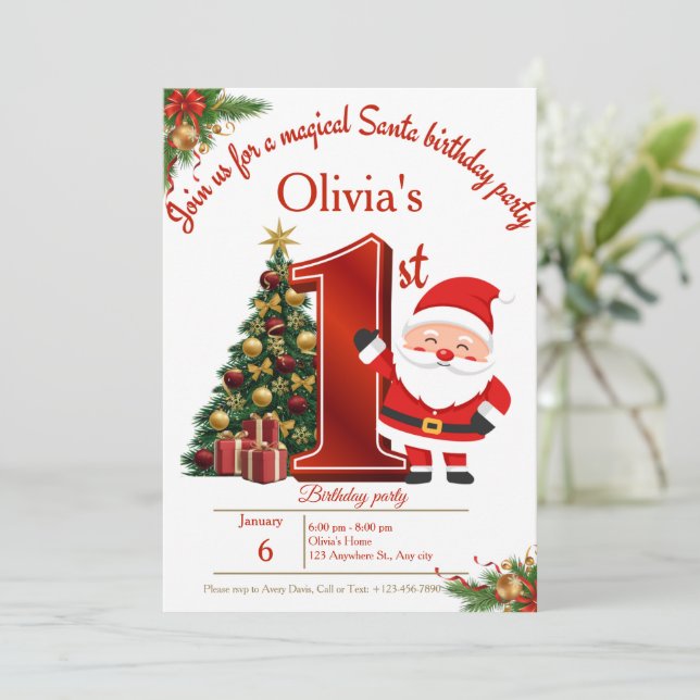Carte de vœux d'anniversaire de Noël magique pour  (Debout devant)
