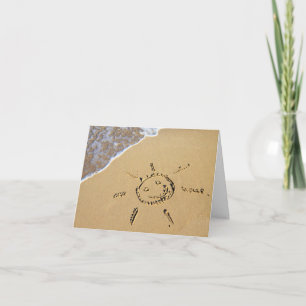 Carte de voeux d'anniversaire de plage
