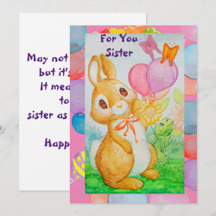 Carte de voeux d'anniversaire de soeur 