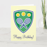 Carte de vœux d'anniversaire de tennis élégante