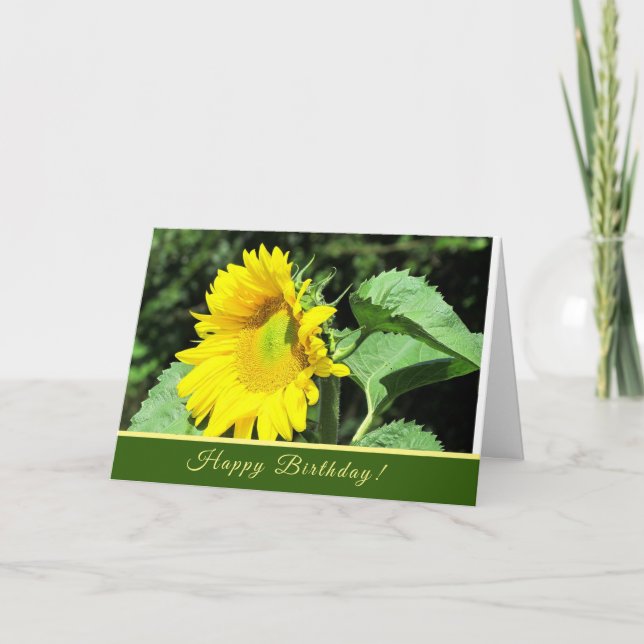 Carte de voeux d'anniversaire de tournesol (Devant)