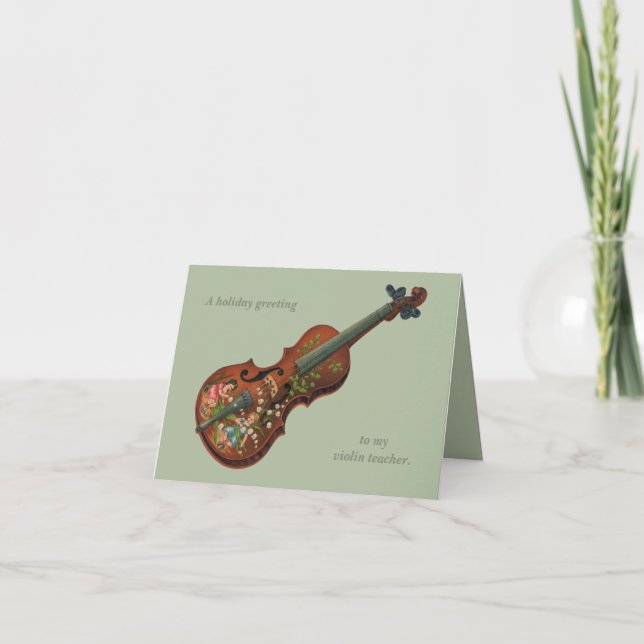 carte de vœux d'anniversaire de vacances au violon (Devant)