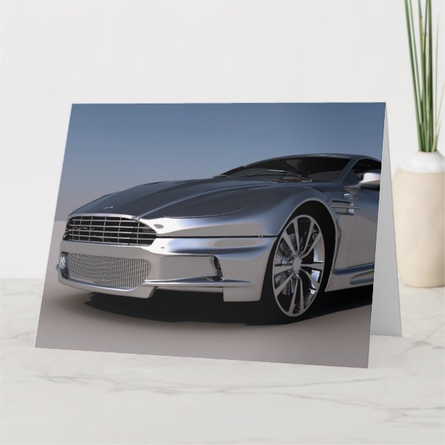 Carte de vœux d'anniversaire de voiture de luxe (Devant)