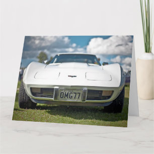 CARTE DE VOEUX D'ANNIVERSAIRE DE VOITURE DE SPORT 
