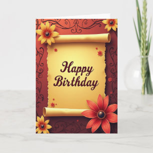 Carte de vœux d'anniversaire défilante chaude