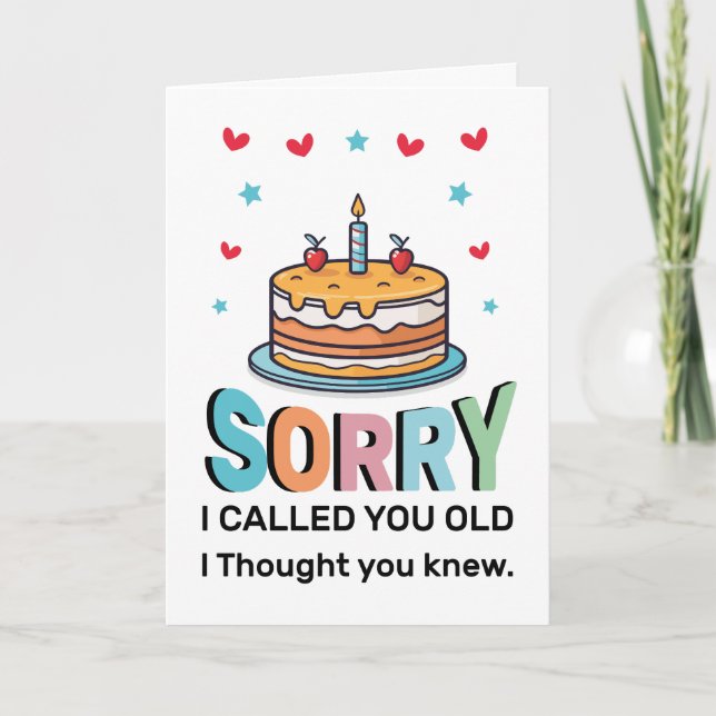 Carte de vœux d'anniversaire désolée de vous avoir (Devant)