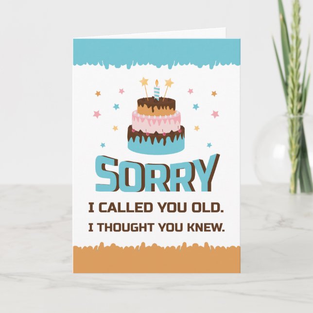 Carte de vœux d'anniversaire désolée de vous avoir (Devant)