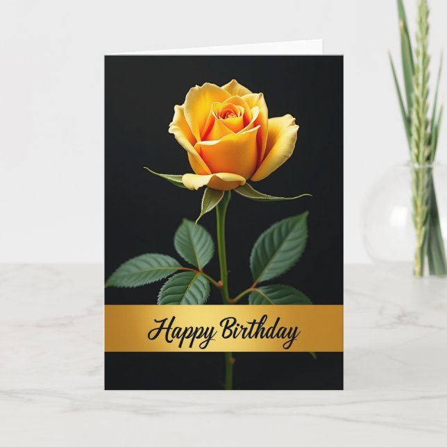 Carte de vœux d'anniversaire dorée (Devant)