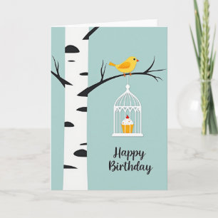 Carte de voeux d'anniversaire douce en forme de ca