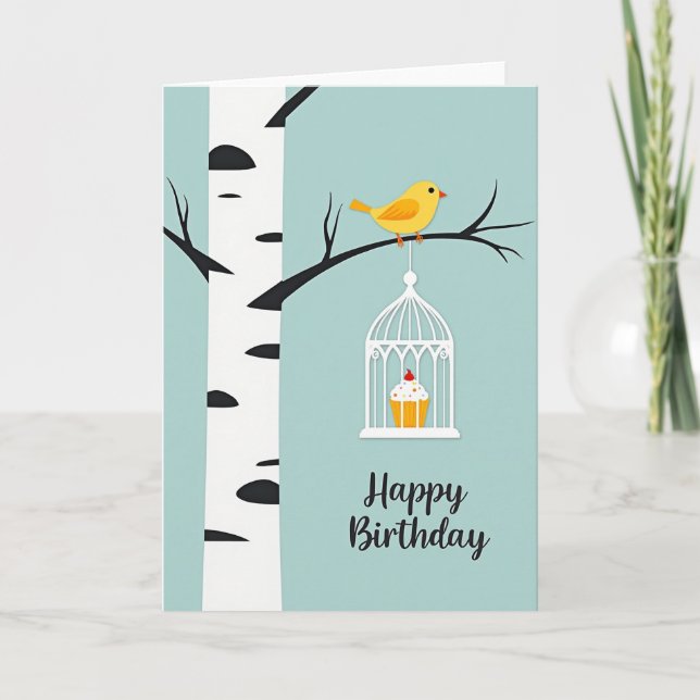 Carte de voeux d'anniversaire douce en forme de ca (Devant)