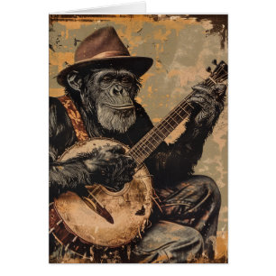 CARTE DE VOEUX D'ANNIVERSAIRE DRÔLE DE CHIMPANZÉ S