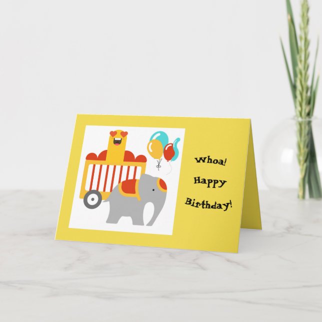 Carte de voeux d'anniversaire du cirque (Devant)