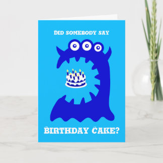 Carte de voeux d'anniversaire du Monstre Bleu
