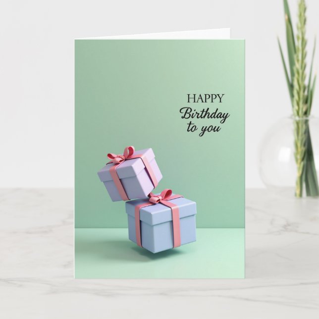Carte de vœux d'anniversaire élégante (Devant)