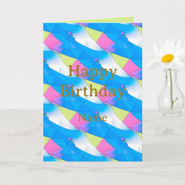 Carte de voeux d'anniversaire élégantes lignes cou (Petite plante)