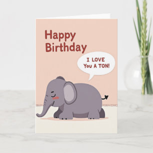 Carte de vœux d'anniversaire éléphant