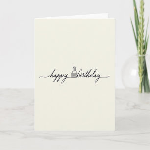 Carte de vœux d'anniversaire en dessin au trait