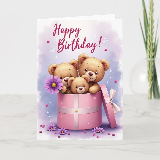 Carte de vœux d'anniversaire en peluche douce (Devant)