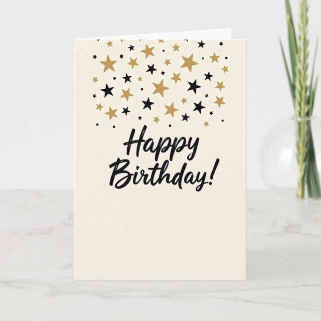 Carte de Vœux d'Anniversaire Étoilés (Devant)