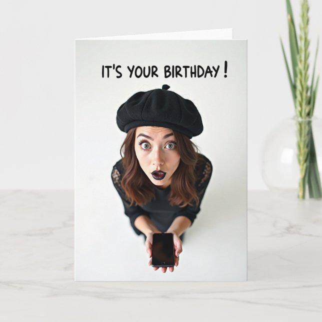 Carte de vœux d'anniversaire étonnée (Devant)