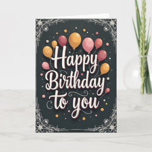 Carte de vœux d'anniversaire fantaisiste sur table
