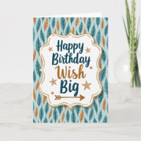 Carte de vœux d'anniversaire feuillue