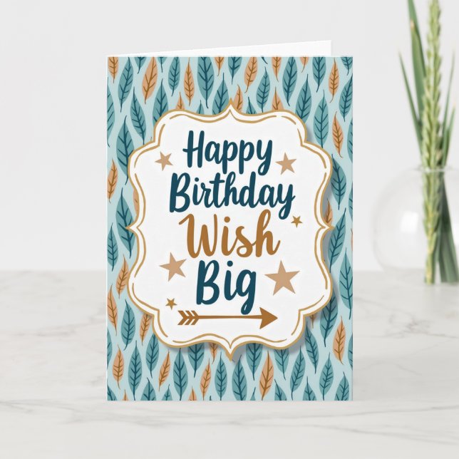 Carte de vœux d'anniversaire feuillue (Devant)