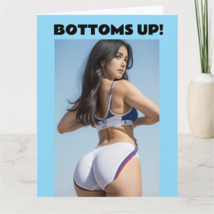 CARTE DE VOEUX D'ANNIVERSAIRE FILLE EN BIKINI GROS