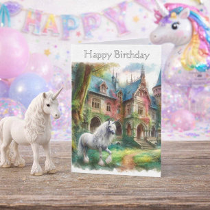 Carte de vœux d'anniversaire Filles Licorne Fantai