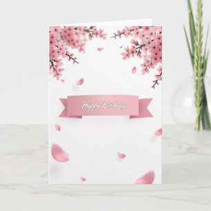 Carte de vœux d'anniversaire Fleur rose