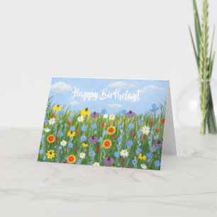 Carte de vœux d'anniversaire Fleurs sauvages