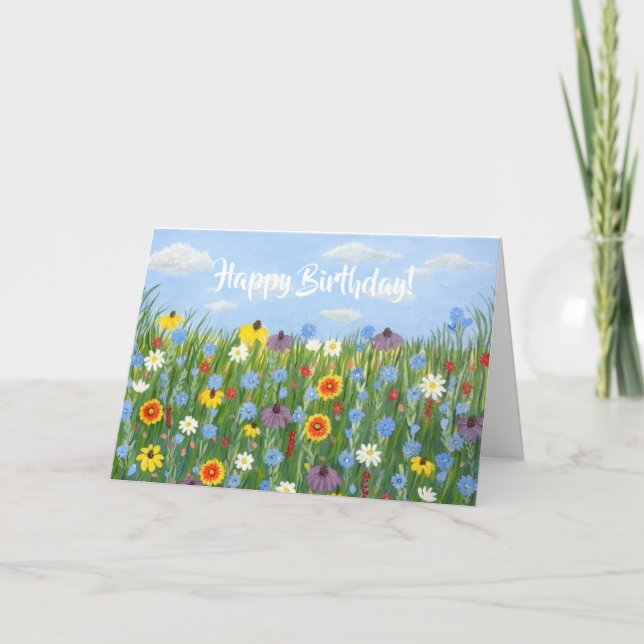 Carte de vœux d'anniversaire Fleurs sauvages (Devant)