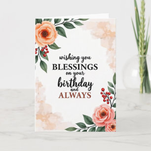 Carte de vœux d'anniversaire Floral Blessing