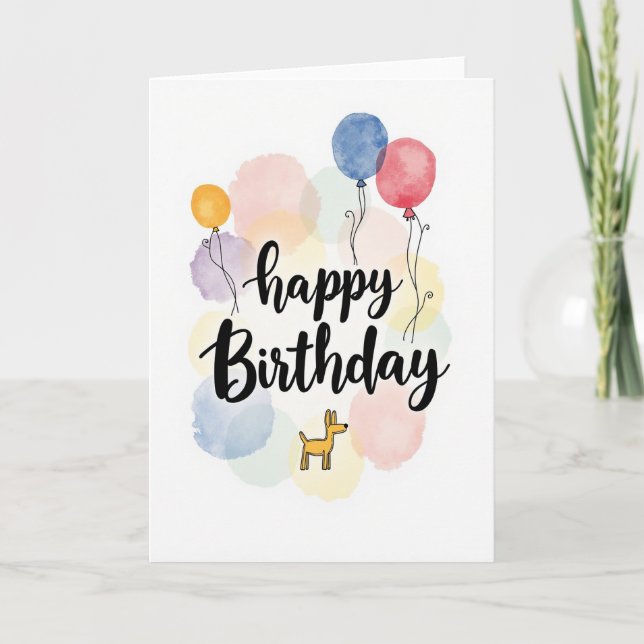 Carte de vœux d'anniversaire florale (Devant)