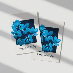 Carte de vœux d'anniversaire florale aquarelle ble