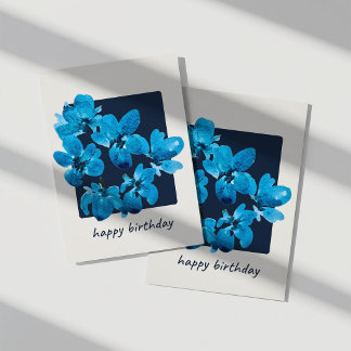 Carte de vœux d'anniversaire florale aquarelle ble