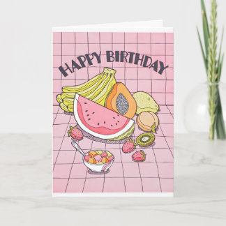 Carte de vœux d'anniversaire Fresh Fruits en typog