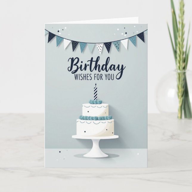 Carte de Vœux d'Anniversaire Gâteau (Devant)