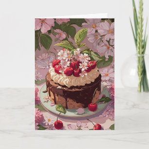 Carte de vœux d'anniversaire gâteau d'anniversaire