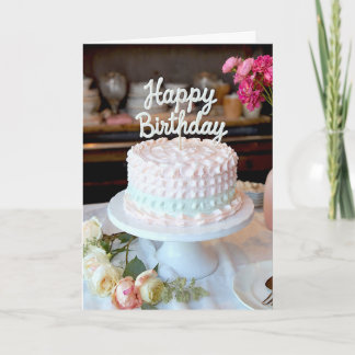 Carte de Vœux d'Anniversaire Gâteau Sucré